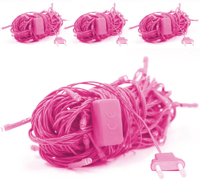 GIGAWATTS 80 LEDs 20 m Pink Color Changing String Rice Lights(Pack of 4)