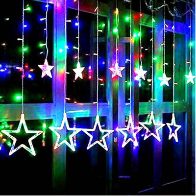 spark world 138 LEDs 2.49 m Multicolor Color Changing, Flickering, Steady Star Rice Lights(Pack of 1)