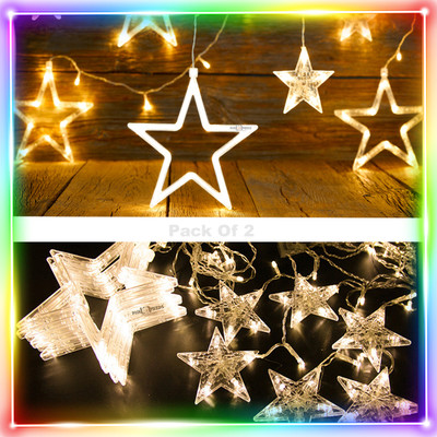 Pick Ur Needs 138 LEDs 2.49 m Yellow Color Changing, Flickering Star Rice Lights(Pack of 2)