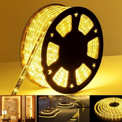 Newness 400 LEDs 5 m Yellow Steady Strip Rice Lights(Pack of 1)