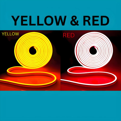 shinepark 600 LEDs 5 m Yellow, Red Steady Strip Rice Lights(Pack of 2)