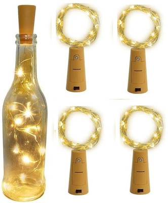 Adhvik 20 LEDs 3.05 m Yellow Steady String Rice Lights(Pack of 4)