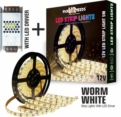 Pick Ur Needs 240 LEDs 5 m Gold Steady Strip Rice Lights(Pack of 1)