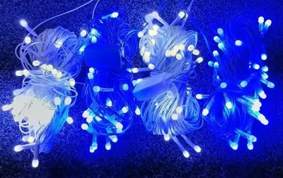 Pixofeet 24 LEDs 11 m Blue, White Steady Bulb Rice Lights(Pack of 4)