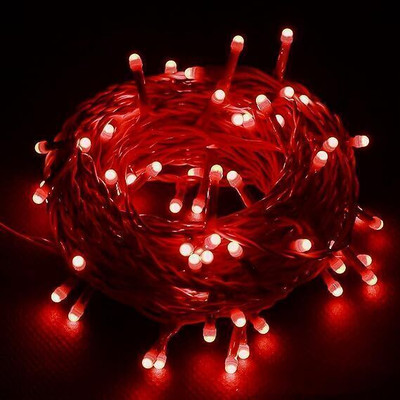 Adore 40 LEDs 15 m Red Steady Bulb Rice Lights(Pack of 1)