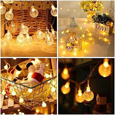 glowserie 14 LEDs 3 m Yellow Steady Ball Rice Lights(Pack of 1)