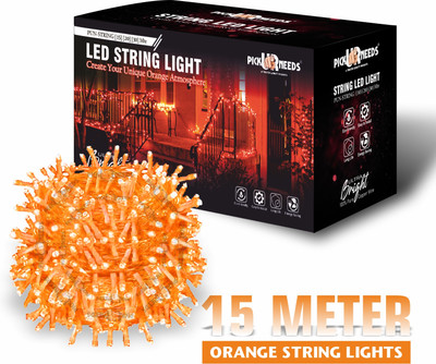 Pick Ur Needs 40 LEDs 15 m Orange Steady String Rice Lights(Pack of 1)