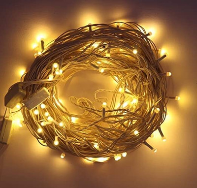 BENHEK 1 LEDs 12 m Yellow Flickering, Steady String Rice Lights(Pack of 1)