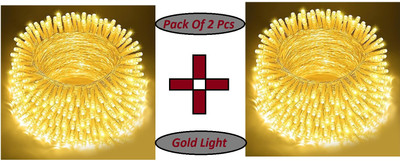 Growvibe 40 LEDs 15 m Gold Steady Bell Rice Lights(Pack of 2)