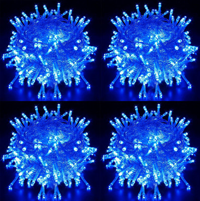 TECH GAMERZ 40 LEDs 12 m Blue Flickering String Rice Lights(Pack of 4)