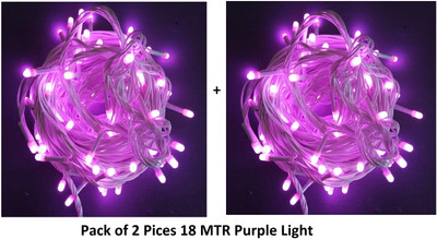 Junjadiya 58 LEDs 18 m Purple Steady Ball Rice Lights(Pack of 2)