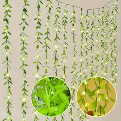 VIBEVINE 180 LEDs 3 m Yellow, Transparent Flickering Leaf Rice Lights(Pack of 1)