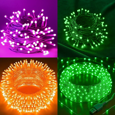 NKXIK 35 LEDs 10 m Multicolor Steady Strip Rice Lights(Pack of 4)