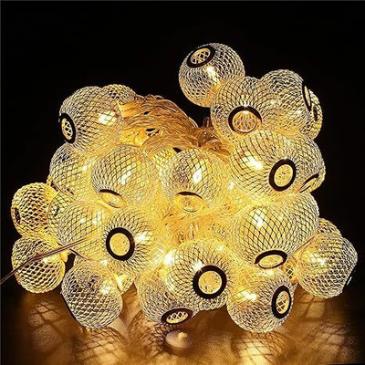MITTRA 10 LEDs 3 m White Steady Ball Rice Lights(Pack of 1)