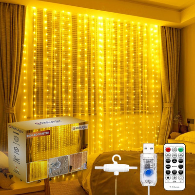 Refulgix 240 LEDs 3 m White Steady, Flickering String Rice Lights(Pack of 1)