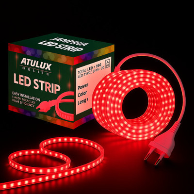 ATULUX 950 LEDs 14 m Red Steady Strip Rice Lights(Pack of 1)