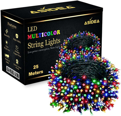 ASIDEA 80 LEDs 25 m Multicolor Flickering Disco Rice Lights(Pack of 1)