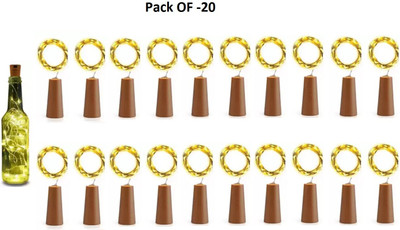 Raga Plus 20 LEDs 2 m Yellow Steady Bulb Rice Lights(Pack of 20)