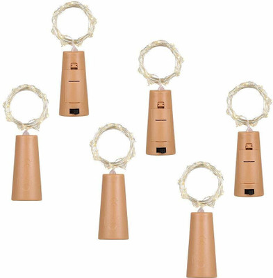 Local Charm 20 LEDs 1.02 m White Steady Bottle Rice Lights(Pack of 6)