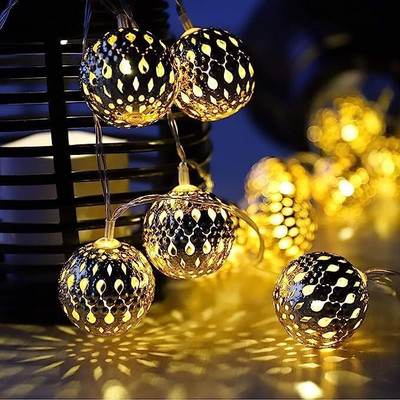 REFINEMART 10 LEDs 3.5 m Gold Steady Ball Rice Lights(Pack of 1)