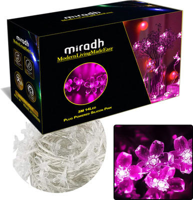 MIRADH 14 LEDs 3 m Pink Steady Flower Rice Lights(Pack of 1)