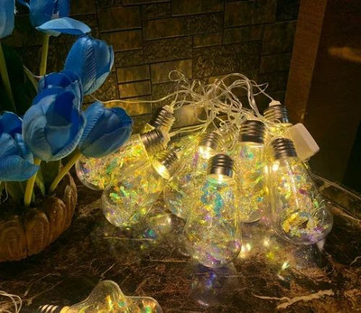 Nappmall 100 LEDs 3.5 m Gold Steady Bulb Rice Lights(Pack of 1)