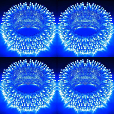spark world 58 LEDs 15.5 m Blue Steady Bulb Rice Lights(Pack of 4)