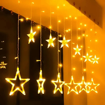 Maashakti 75 LEDs 2 m Yellow Steady Star Rice Lights(Pack of 1)