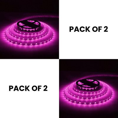 spark world 120 LEDs 5 m Pink Steady Strip Rice Lights(Pack of 2)