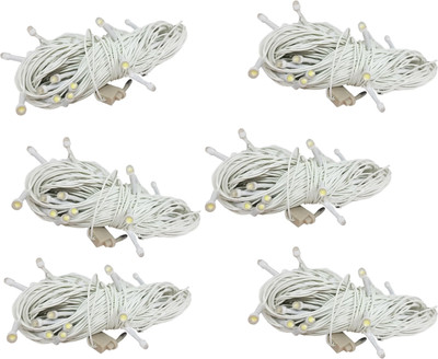 Local Charm 112 LEDs 13 m White Steady String Rice Lights(Pack of 6)