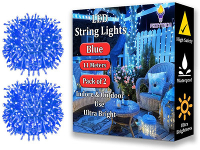 FIZZYTECH 40 LEDs 11 m Blue Color Changing String Rice Lights(Pack of 2)