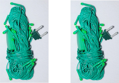 DYNEBEAM 22 LEDs 10 m Green Steady String Rice Lights(Pack of 2)
