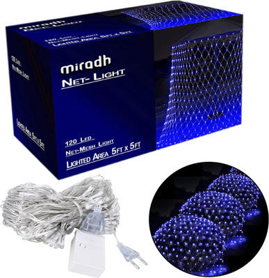 MIRADH 120 LEDs 1.5 m Blue Color Changing, Flickering, Steady String Rice Lights(Pack of 1)