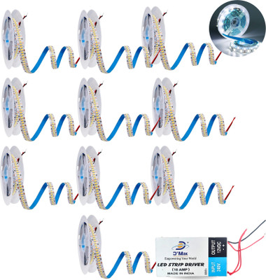 D'Mak 10 LEDs 5 m White Flickering Strip Rice Lights(Pack of 10)