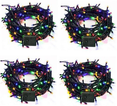 Home Delight 44 LEDs 11.99 m Multicolor Flickering String Rice Lights(Pack of 4)