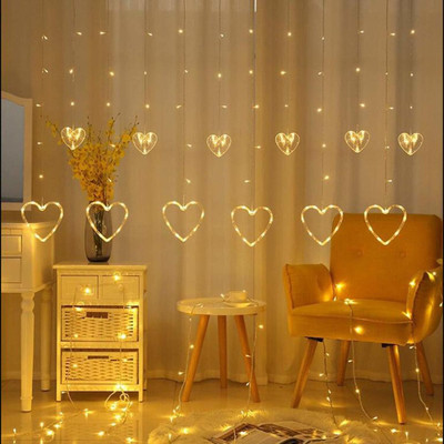 McDermott 150 LEDs 3.05 m Yellow Steady, Flickering Heart Rice Lights(Pack of 1)