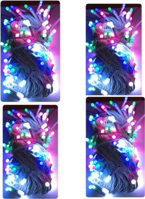 Local Charm 80 LEDs 7 m Multicolor Steady String Rice Lights(Pack of 4)