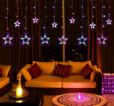 ZESTRUM 121 LEDs 2.6 m Multicolor Flickering Star Rice Lights(Pack of 1)
