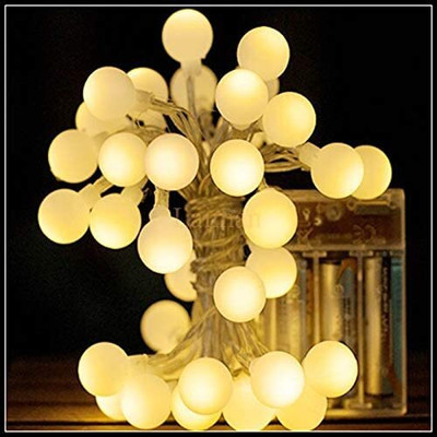 QUACE 14 LEDs 3 m Yellow Steady Ball Rice Lights(Pack of 1)