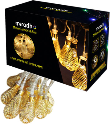 MIRADH 14 LEDs 3 m Yellow Steady Bulb Rice Lights(Pack of 1)
