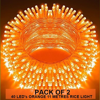 Dreamica 40 LEDs 11 m Orange Steady String Rice Lights(Pack of 2)