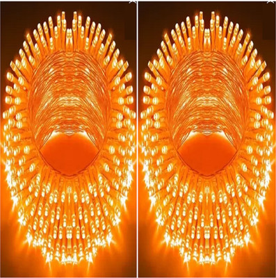 TECH GAMERZ 40 LEDs 12 m Orange Flickering String Rice Lights(Pack of 2)