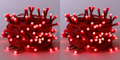 Errol 36 LEDs 11 m Red Steady String Rice Lights(Pack of 2)