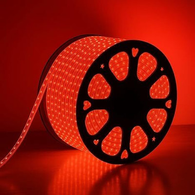RAYVIX 600 LEDs 5 m Red Steady Strip Rice Lights(Pack of 1)