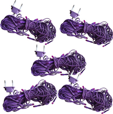 Local Charm 20 LEDs 7 m Purple Steady String Rice Lights(Pack of 5)