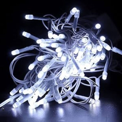 TurboTraders 38 LEDs 12 m White Steady String Rice Lights(Pack of 1)
