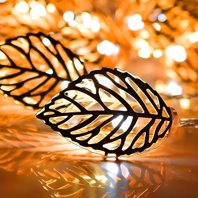 Kingdom 10 LEDs 3 m Gold Steady Leaf Rice Lights(Pack of 1)
