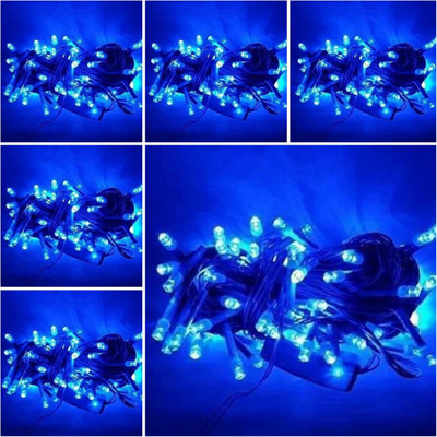 LightFlow 40 LEDs 10 m Blue Steady Bulb Rice Lights(Pack of 6)