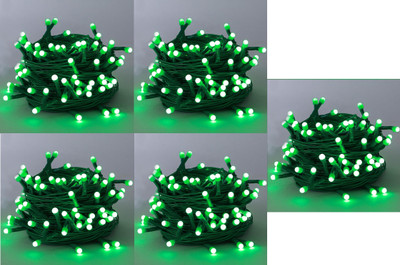 Errol 36 LEDs 11 m Green Steady String Rice Lights(Pack of 5)