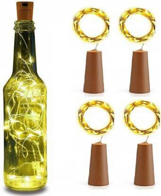 CraftQua 20 LEDs 1.98 m Gold Steady String Rice Lights(Pack of 4)